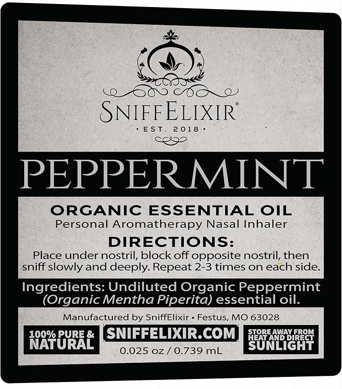 Peppermint Inhaler Nasal Stick - Aromatherapy Nasal Inhaler, Portable Nose Inhaler Stick, Non Drowsy Motion Sickness Stick with Peppermint Essential Oil, Aromatherapy Inhaler Stick, Aroma Inhaler