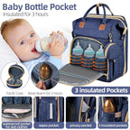 Baby Diaper Bag Backpack,Baby Shower Gifts, Multifunctional Travel Diaper Bag, Gifts for Mom with Portable Diaper Pad (Blue)