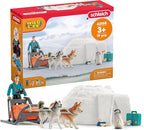 Schleich Wild Life - 19PC Antarctic Expedition Playset with Penguin, Dog Figurines, Action Figure and Accessories - Actic Animal Imaginative Play Set for Kids Ages 3+