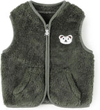 Baby Boys Girls Fleece Vest Zip Up Cute Bear Jackets Fuzzy Fall Winter Warm Clothes Newborn Outwear for Toddler Infant