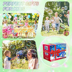 2 Pack Bubble Guns for Kids, Rechargeable LED Light Up Dinosaur Bubbles Machine Blower with 4 Bottles Refill Solution for Toddlers 4-8, Wedding Party Birthday Gift