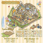 DIY 3D Sticker Scene，Jumbo-Large Party House, Reusable Sticker, Cute Sets for Free Combination, Waterproof for Anywhere, Crafts Party Favors Birthday Gift