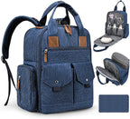 Diaper Bag Backpack - Large Diaper Bag with Portable Changing Pad as Baby Shower Gifts, Lightweight Waterproof Unisex Travel Baby Bag with 4 Insulated Pockets and Stroller Buckles, Dark Blue