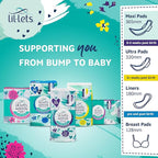 Lil-Lets Extra Long Postpartum Maxi Pads with Wings – 30 Pack Bundle for Post-Natal Bleeding & Heavy Flow – Postpartum Essentials - Extra Absorbent, Soft & Cushioned Maternity Towels, Fragrance-Free