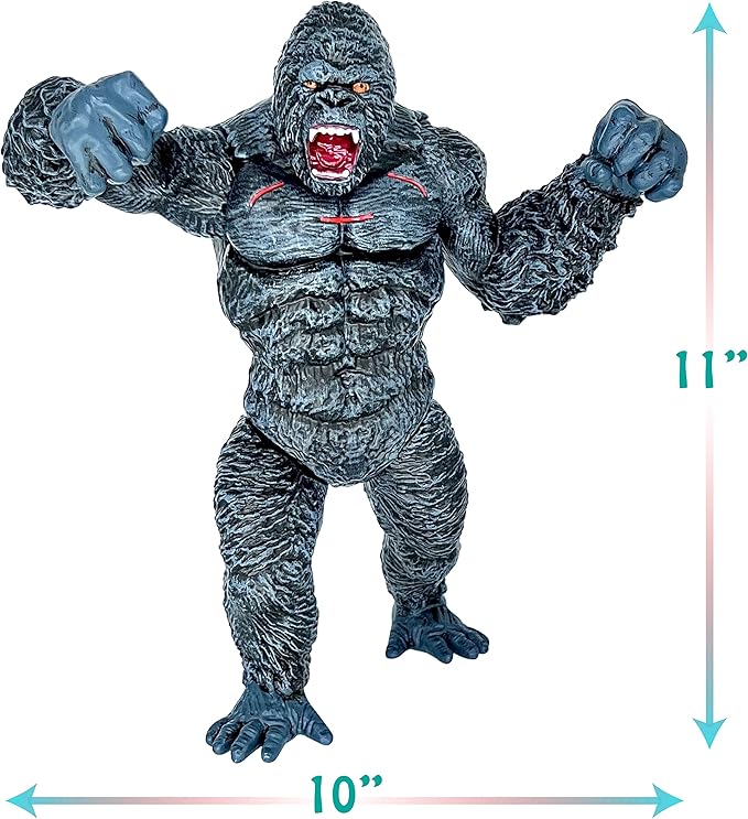 TwCare Giant King Kong vs Godzilla Attack Action Figure 11” Movie Series Fight Mode Gorilla Ape Solid Wild, Travel Bag