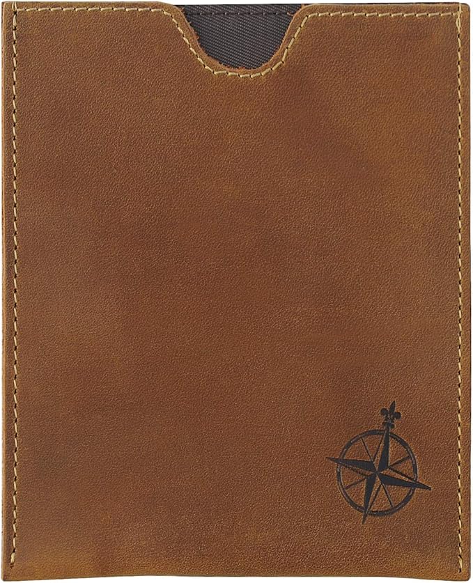 WANDERINGS Leather Passport Holder - Ideal for Travel - Handmade Genuine Leather Wallet with Passport Pocket and Card Slots - RFID Blocking for Security Against Data Theft
