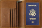 Ringsun Leather Passport Cover for Men Women, RFID Passport Wallet Case Travel Passport Holder for Family