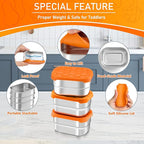HaWare Stainless Steel Snack Containers for Toddlers and Kids, 8 oz Leak Proof Food Storage Containers with Silicone Lids, Stackable & Reusable Small Metal Lunch Box for Daycare and School- 3 Packs