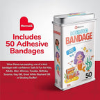 BioSwiss Bandages, Mermaid Shaped Self Adhesive Bandage, Latex Free Sterile Wound Care, Fun First Aid Kit Supplies for Kids, 50 Count