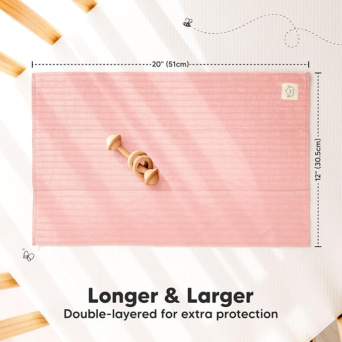 KeaBabies Organic Cotton Burp Cloths Baby Girl, Boy - 6-Pack Large Burping Clothes for Babies, Spit Up Rags, Super Soft & Absorbent Newborn Wash Towels, Gender Neutral, Non-Shrink (Stria, Boho)