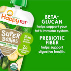 HAPPYTOT Organics Stage 4 Baby Food Pouches, Gluten Free, Vegan Snack, Super Bellies, Fruit & Veggie Puree, Banana, Spinach & Blueberries 4 Ounce (Pack of 16)