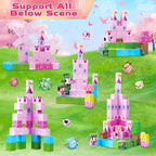 Magnetic Blocks - 100PCS Magnetic Building Block for Kids, Pink Princess Castle Magnet Cubes Sets, Princess Toys for Girls Ages 3 4 5 6 7 8-12 Holiday Birthday Gifts
