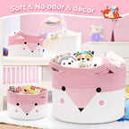 Large Baby Basket Toy Storage 3 Pack, (20"x13.8") Woven Baby Laundry Basket, Stuffed Animal Storage.