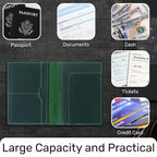 HIFA Leather Passport Holder, Handmade Passport Cover with Card and Ticket Slot - Genuine Leather, Elegant Design, Easy Access - Passport Case, Passport Wallet, Passport Holder