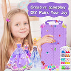 91pcs 11.5 Inch Girl Doll with Clothes, Accessories and Closet - Princess Gowns, Fashion Dresses, Outfits, Swimsuits, Shoes, Hangers - Dress Up Toys for Girls, Kids, Toddlers (Doll Included)