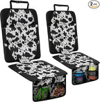 Car Seat Protector for Child Car Seat, 2 Pack Baby Car Seat Covers with Mesh Pockets & Non-Slip Backing 600D Durable Seat Protector Under Baby Car Seat for Car Back Seat (Cow Print, Large)