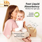 KeaBabies Organic Cotton Burp Cloths Baby Girl, Boy - 6-Pack Large Burping Clothes for Babies, Spit Up Rags, Super Soft & Absorbent Newborn Wash Towels, Gender Neutral, Non-Shrink (Stria, Embrace)