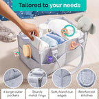 Felt Diaper Caddy - Extra Large Storage for Baby and Toddler Items - Diaper caddy basket - Portable Organizer Easily Holds Diapers, Clothing - Useful for Nursery, Bedroom, Living Room, Car