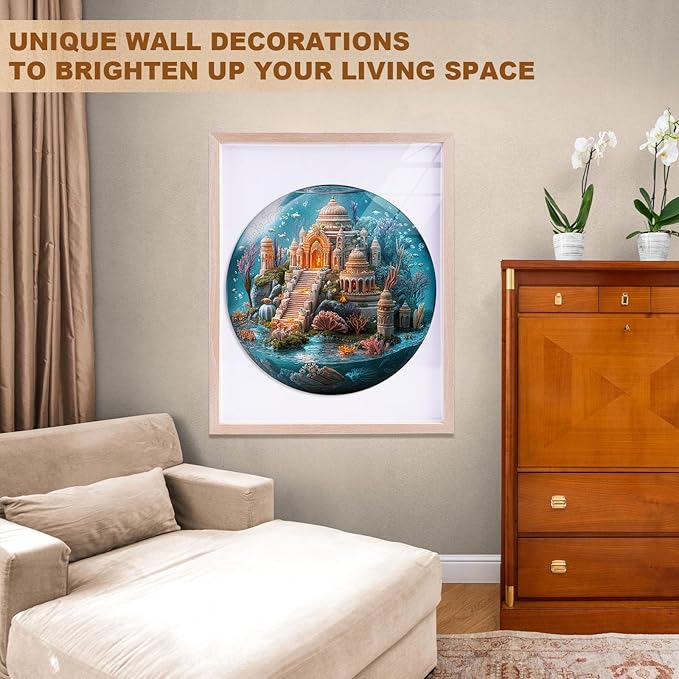 Jigfoxy Wooden Puzzles for Adults, Indian Temple Sanctua Wood Puzzles Adult, Unique Animal Shape Wooden Jigsaw Puzzles for Adults, Birthday Gifts for Puzzle Lovers, Family, Friend (S-8.5*8.5in-100pcs)