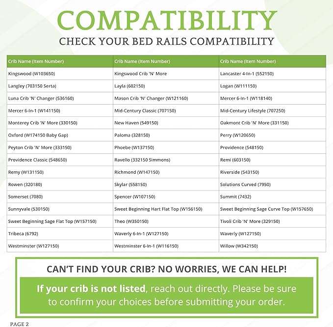 Full-Size Conversion Kit Bed Rails Compatible with Delta Children Convertible Cribs - Solid Wood Rail #0050 - Toddler & Adult Bed Rail for Full-Size Beds - Baby Furniture (Ebony - 0011)