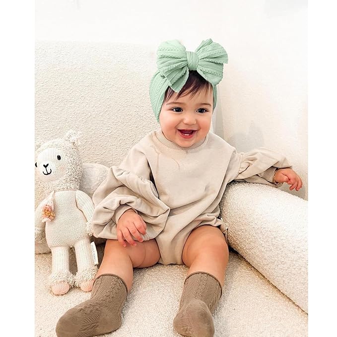 Niceye Handmade Baby Headbands Soft Stretchy Nylon Hair Bands with Bows for Newborn Infant Baby Toddler Girls