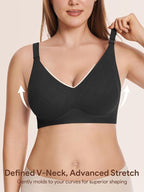 Angelhood Nursing Bras for Breastfeeding, Seamless Wireless Comfort Push up Lace Nursing Maternity Bralette for Pregnancy