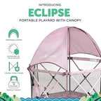 Baby Delight Go with Me Eclipse Deluxe Portable Playard | Playpen | Sun Canopy | Indoor and Outdoor | Ultra Padded Nylon Floor | Canyon Rose