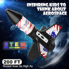 Rocket Launcher for Kids, Self Launching Motorized Air Rocket Toy, Outdoor Toys for Ages 8-12, Model Rockets with Parachute Safely Land, Spaceship Launch up to 200 ft Birthday Gifts for Boys