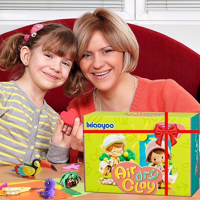 Air Dry Clay for Kids, 92 Colors Magic Modeling Clay, Children's DIY Model Kit, Ultra Light, Soft & Non-Sticky, Great Birthday&Christmas Gift for Age 3-12 Years Old Years Girls & Boys Kids