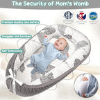 Baby Lounger - Baby Lounger for Newborn 0-24 Months, Breathable, Soft Cotton Baby Nest, Portable Infant Lounger for Home & Travel, Newborn Essentials Gift (Grey Leaf)