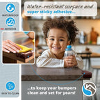 12-Pack Corner Protectors Baby Proof, Furniture Corner and Edge Safety Bumpers, Soft Rubber Foam Cushion Covers, 3M Taped Corner Guards, Baby Child Proofing Pads, Table Corner Protectors, Brown