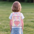 I IHAYNER Kids Glitter Lightweight Backpack for School Travel & Daycare, Toddler Backpack for Girls 3+ Preschool Kindergarten Elementary Kids Backpack-Rainbow Pink M