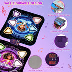 Upgraded Dance Mat for Kids, Single & Double Players Mode Electronic Dance Pad with Light-up 12-Button Wireless Bluetooth 5 Game Modes Christmas Birthday Gift for Girls Boys Ages 3 4 5 6 7 8 8-12