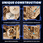 3D Wooden Puzzles for Adults: Marble Run Model Building Kits for Ages 14+ - Roller Coaster Crafts Brian Teaser Marble Run Puzzles 330pcs- Hobbies Gift for 3D Puzzles Lover