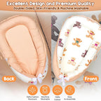 Baby Lounger - Baby Lounger for Newborn 0-24 Months, Breathable, Soft Cotton Baby Nest, Portable Infant Lounger for Home & Travel, Newborn Essentials Gift (Ivory Bear)