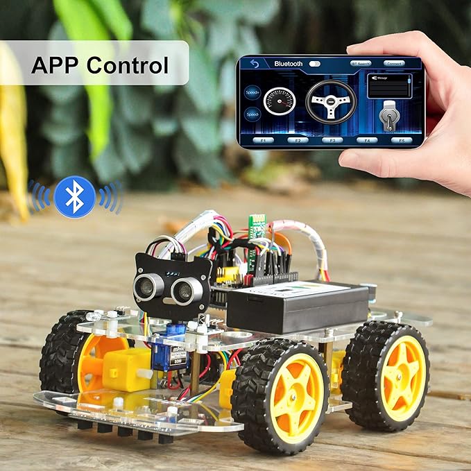 OSOYOO Robot Car Starter Kit for Arduino | STEM Remote Controlled App Educational Motorized Robotics for Building Programming Learning How to Code | IOT Mechanical DIY Coding for Teens Adults
