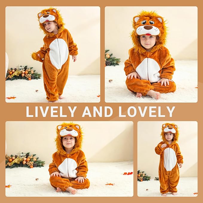 MICHLEY Unisex Baby Halloween Romper Dress up Flannel Soft Animal Cosplay Costume Outfit For Girls Boys 0-4T