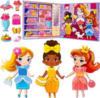QUOKKA Magnetic Dress-Up Dolls for Girls Boys with 35 Magnetic Pieces - Creative Magnetic Play Set for Home or Travel - Perfect Magnetic Paper Dolls for Ages 3 and Up, Boost Storytelling with Princess