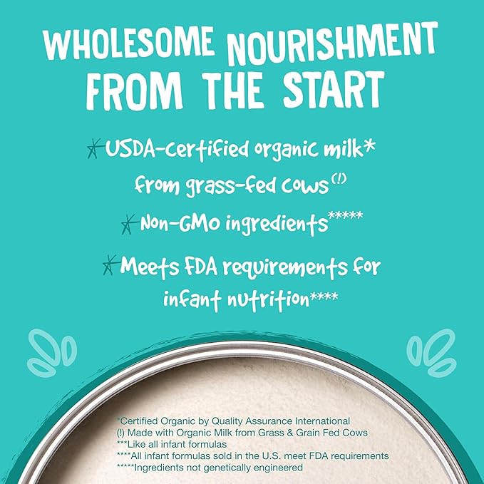 Earth's Best Organic Baby Formula, Gentle Infant Formula for 0-12 Months, Milk-Based Powder with Iron, Omega-3 DHA & Omega-6 ARA, 21 Ounce Container