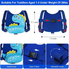 Accmor Toddler Harness Leash with Anti Lost Wrist Link, Cute Dinosaur Kids Walking Restraint Belt, Keep Child Close Hand Strap Tether for Baby Boys Girls Outdoor Travel