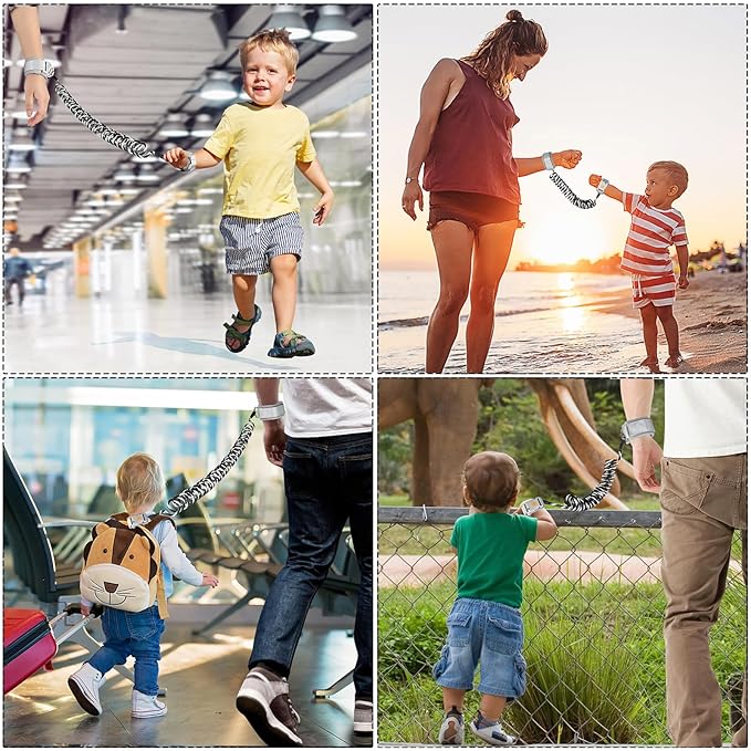 Accmor Anti Lost Wrist Link with Induction Lock, Upgraded Toddler Leash, Reflective Kids Wrist Leash for Baby, Child Walking Wristband Leashes with Magnetic Unlock Design for Outdoor Travel (6.5ft)