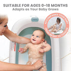 Lulyboo Collapsible Baby Bathtub - Lightweight Newborn Bathtub - Easy to Store Baby Tub for 0 to 12 Months - Foldable Toddler Infant Bath tub - Sensitive Plug Water Temperature - Baby Registry Search