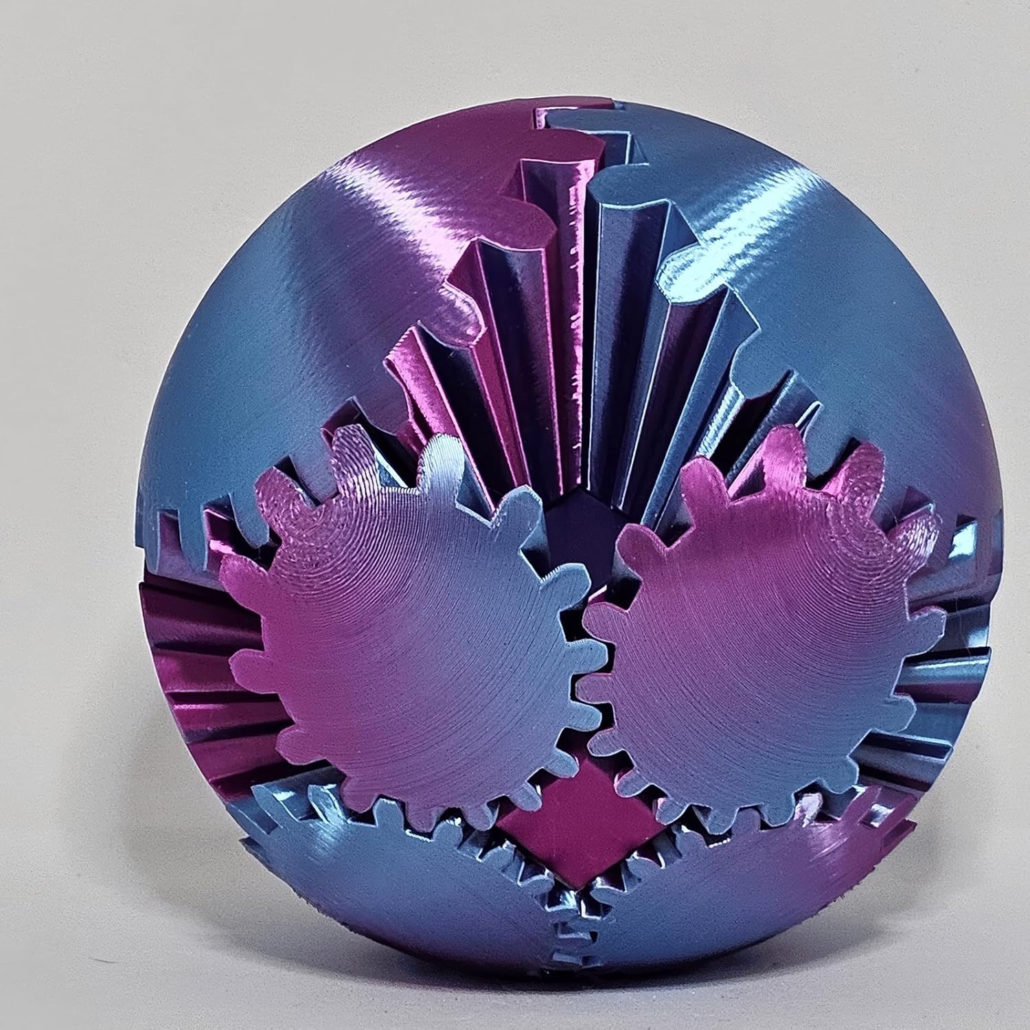 Gear Ball 3D Printed Gear Ball Spin Ball or Cube Fidget Toy, GearSphere, GearSphere - The Steampunk Whirling Wonder Fidget (H)