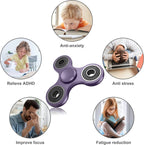 ATESSON Fidget Spinner Toys, Durable High Speed Bearing Metal Hand Finger Spinners EDC ADHD Focus Anxiety Stress Relief Boredom Killing Time Toys for Kids Adults Purple