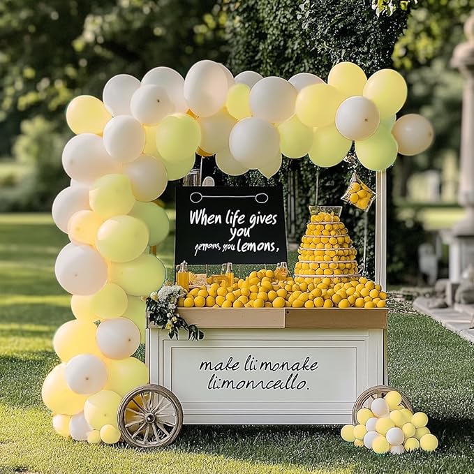 RUBFAC 129pcs Pastel Yellow Balloons Different Sizes 18 12 10 5 Inches Light Yellow Balloons for Happy Birthday Wedding Anniversary Baby Shower Easter Garland Arch Party Decoration