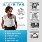 Original Baby K'tan Baby Carrier: #1 Easy Pre-Wrapped, Soft, Slip-On, No Rings, No Buckles | 5 in 1 Baby Sling Gift | The Best Hands Free Infant Wrap For Newborn to Toddler up to 35lb (See Size Chart)