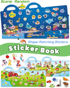 Reusable Sticker Book for Toddlers 2-4 Years, Stickers for Kids, Toddler Sticker Book Ages 1-3, Toddler Craft Activities, Toddlers Travel Toys Ages 2+ Boy Girl Birthday Gifts