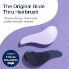 Crave Naturals Glide Thru Hair Brush - Detangler Brush for Curly, Straight, Wet or Dry Hair - Gentle Detangling Brushes for Adults, Kids, Toddlers - Hair Accessories for Women, 7.5x3" - Purple