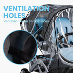bemece Double Stroller Rain Cover, Weather Shield Double Stroller for Front and Rear Seats Twin Stroller, Baby Outdoor Activities Accessories, Protects Children from Rain, Snow, Wind