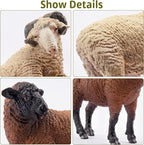 Toymany 8PCS Merino Sheep Figurines Realistic Farm Animal Sheep Toys- Plastic Sheep Figures Birthday Christmas Toy Gift for Kids Toddlers